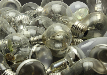 Selection of different used lightbulbs