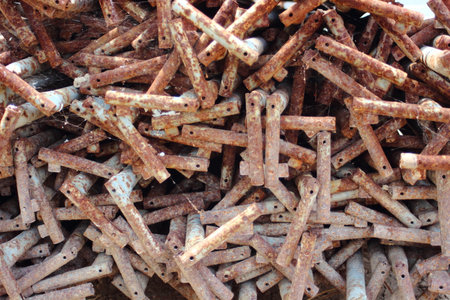 Rusty metal spikes for constrction mouldingの写真素材