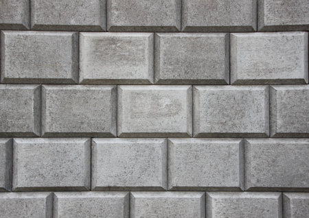 Concrete Simple Grey Brick Closeup Background Horizontalの写真素材