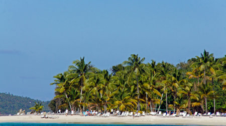 caribbean paradise island cayo levantadoの写真素材
