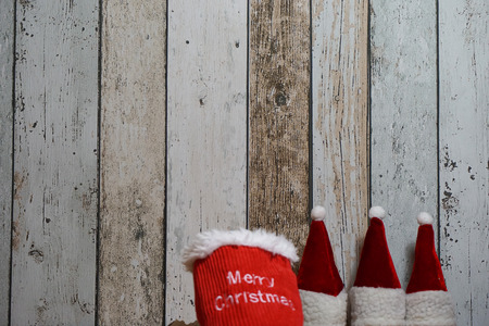 decoration for christmas time on wooden backgroundの写真素材