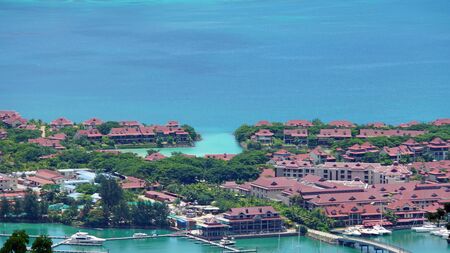 architecture on tropical island mahe on the seychellesの写真素材