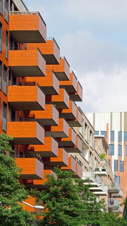 house in hafencity in german town hamburgの写真素材