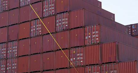 transport container in the harbor of hamburgの写真素材