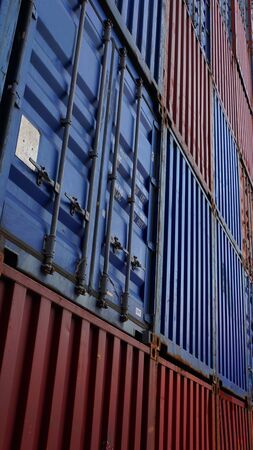 transport container in the harbor of hamburg