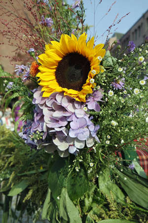 fresh flowers from a german thanksgiving marketの写真素材