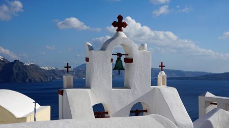 Santorini in autumnの写真素材