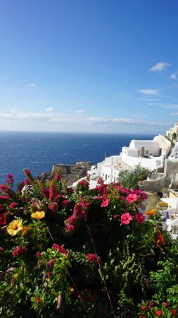 Santorini in autumnの写真素材