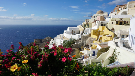 Santorini in autumnの写真素材