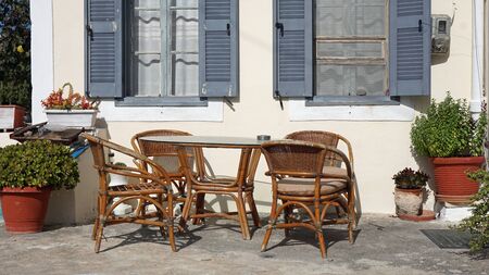 santorini in autumnの写真素材