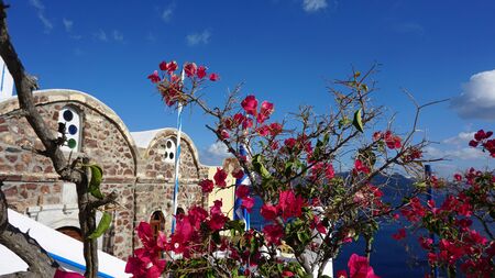 santorini in autumnの写真素材