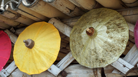 handmade colorful paper umbrellas from bo songの写真素材