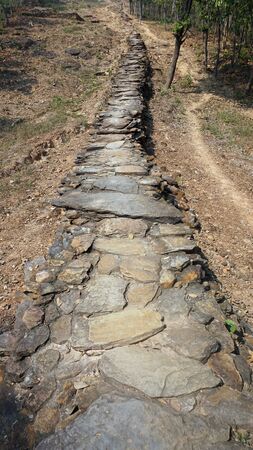 small path to hill in sukhothai historical park