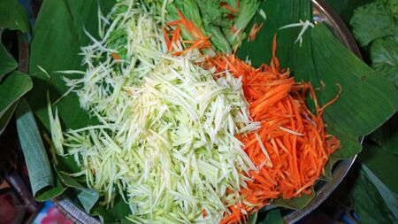 asian street food with fresh veggiesの写真素材