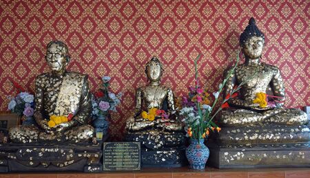 traditional thai buddha temple in chiang maiの写真素材