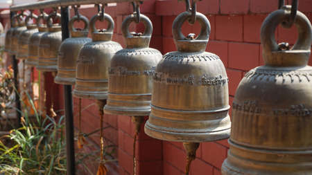 traditional thai buddha temple in chiang maiの写真素材