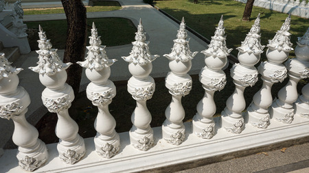 white temple near chiang mai in thailandの写真素材