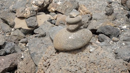 grainte rocks on coast of sal islandの写真素材