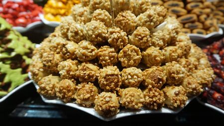 fresh handmade cookies from brusselsの写真素材