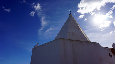 small chapel on senhora de la rocha praiaの写真素材