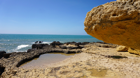 praia do evaristo an the algarve coastの写真素材