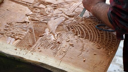 art market in small town loule in portugalの写真素材