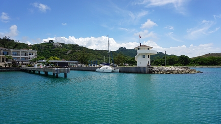 tropical bay of sosua in the dominican republicのeditorial素材