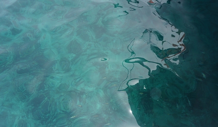 calm and blue caribbean sea in the dominicn republic