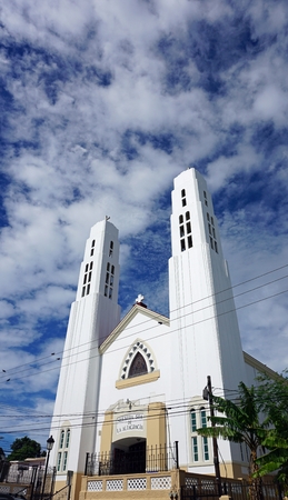 christian chapel in santiago de los caballerosのeditorial素材