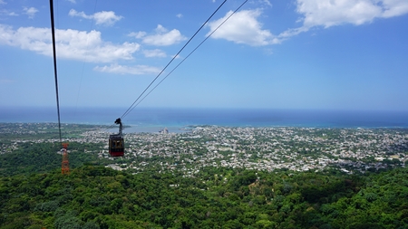 coast of puerto plata from pico de isabel del torresの写真素材