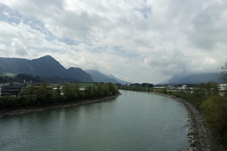 small river in the alp mountains of italy near trentinoの写真素材