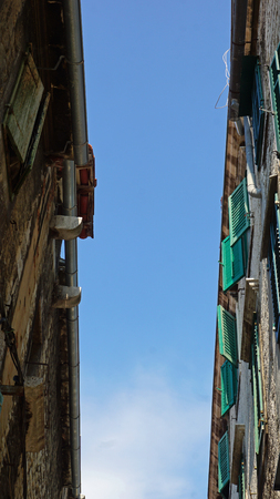 amazing old city of split in croataの写真素材