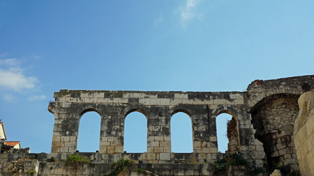 world heritage site diocletians palace in splitの写真素材