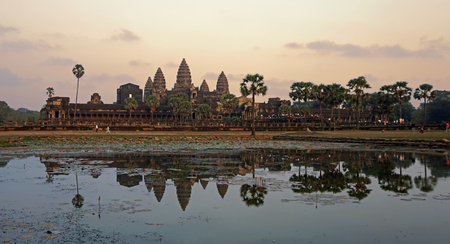 angkor wat temple in cambodia at early afternoonの写真素材