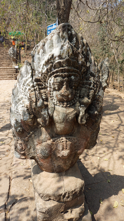 phnom banan temple complex in cambodiaの写真素材