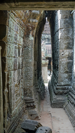 ancient temple complex of ankgor wat in cambodiaの写真素材