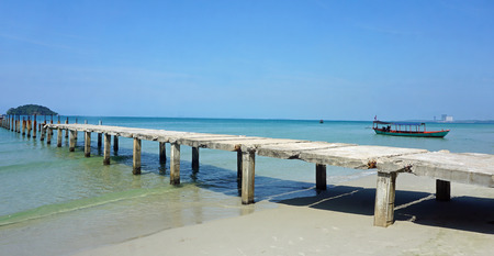 tropical beach of otres near sihanokville in cambodiaの写真素材