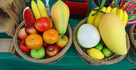 Tasty street food on a market in Bangkok in Thailandの写真素材