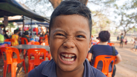 Sihanoukville, Cambodia - March 2018: Cambodian people in their traditional lifeのeditorial素材