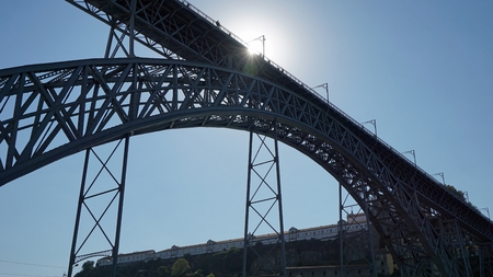 giant dom luis bridge construction in porto
