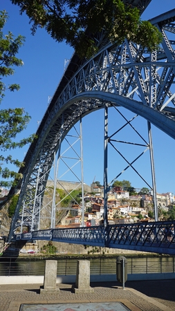 giant dom luis bridge construction in porto