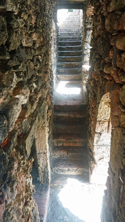 lighthouse in the small village of nazare in portugalの写真素材