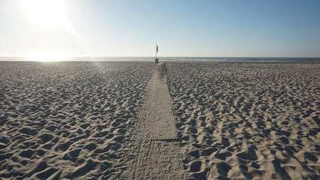 scenic landscape with the sand dunes of portugalの写真素材