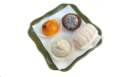 tasty sweet egg product ovos moles from portugalの写真素材