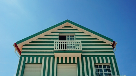 small tradiotional and colorful houses of costa novaの写真素材
