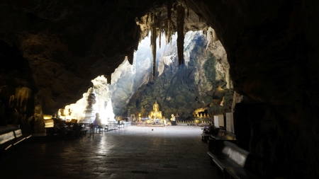buddha cave khao lunag in phetchaburi thailandの写真素材