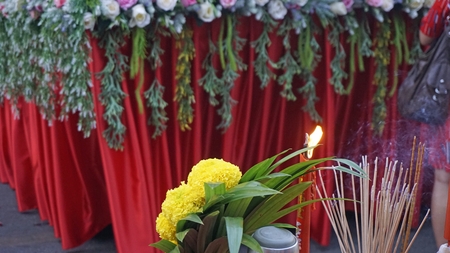 hua hin, thailand, circa february 2019 - local people celebrate chinese new yearのeditorial素材