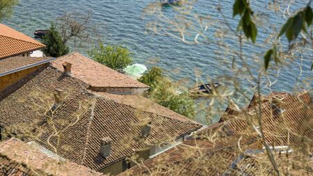 Ohrid Villange and Lhrid Lake in MAcedonia during Autumn