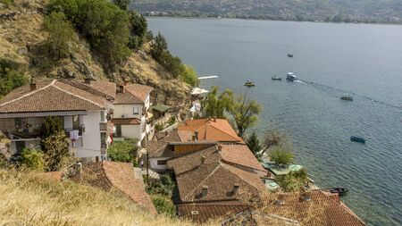 Ohrid Villange and Lhrid Lake in MAcedonia during Autumn