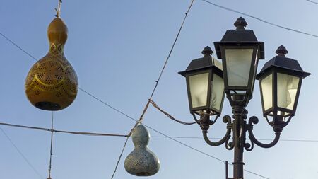 famous old town of skopje in macedonia in autumnの写真素材